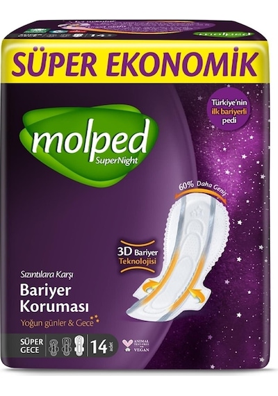 Molped Supernight Yoğun Günler & Gece (Süper Gece) 14'Lü 4 Adet Molped Super Gece 14