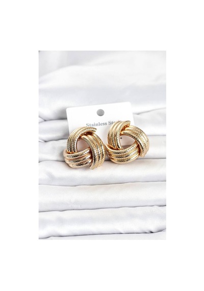 316l Çelik Gold Renk Sarmal Model Kadın Küpe Tj-bkp11841 Evimdeyokyok