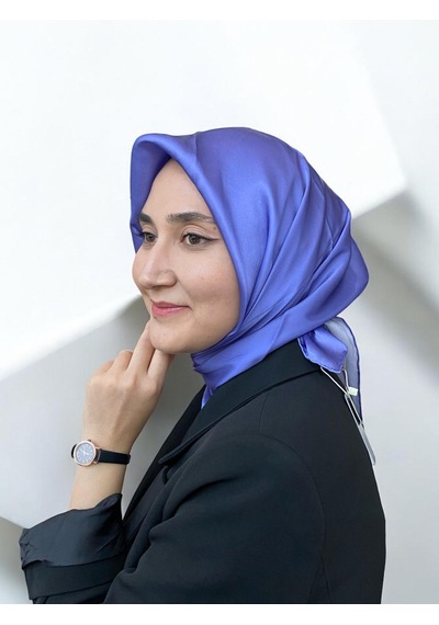 Armine Lila Düz Renk Tivil İpek Eşarp 10d02-84 Çok Renkli