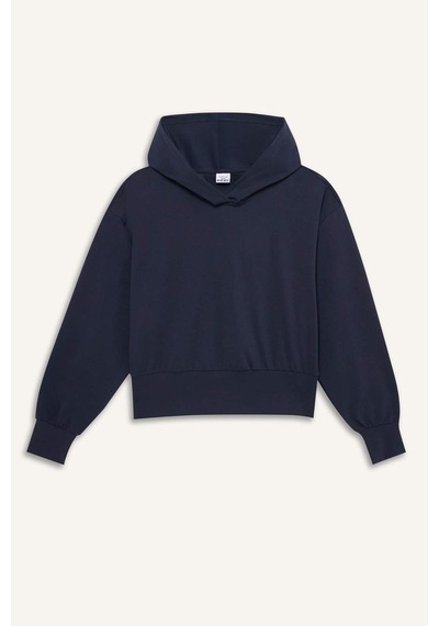 Defacto Kapüşonlu Sporcu Sweatshirt G5664ax25wnnv243 Lacivert-nv243