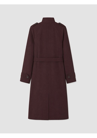 Lcw Modest Bordo Dik Yaka Kuşaklı Kadın Trençkot
