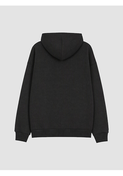 LC Waikiki Lc Waıkıkı Siyah Kapüşonlu Kadın Kalın Fermuarlı Sweatshirt