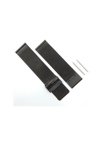 Hasır Kol Saat Kordonu Siyah Çelik Çift Kilit 24 Mm Ø1,90 Mm
