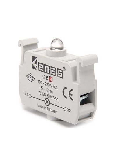 Emas Cbk Yedek Led'li 100-230v Ac Kırmızı Sinyal Blok