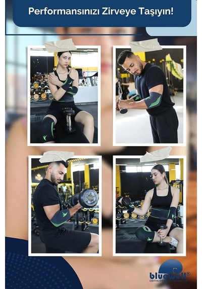 Bluewell Ortopedik Dirseklik / Sporcu Dirsek Destekliği / Örme Elastik Koruyucu / Tenis, Fitness, Voleybol, Antrenman Çok Renkli