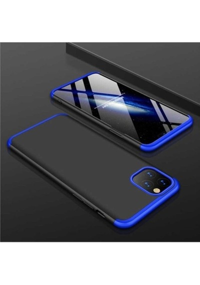 Apple Uyumlu iPhone 11 Pro Kılıf Zore Ays Kapak Siyah-Mavi