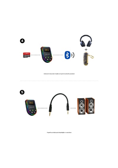 Bluetooth / Tf & Aux - Fm Transmitter Mp3 Player
