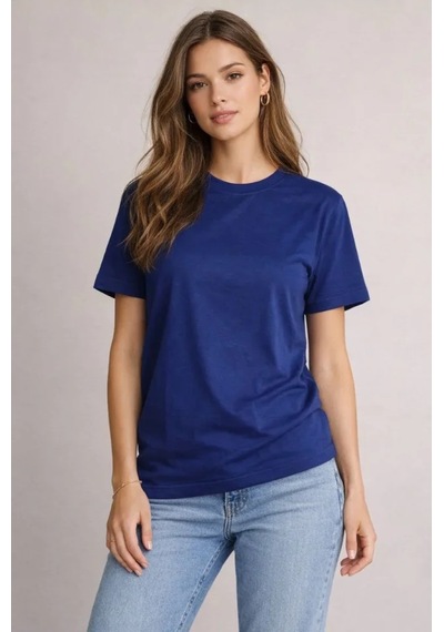 Buğrahayalin Osy Modal Yumuşak Dokulu Kumaş Bisiklet Yaka T-shirt - Lacivert Lacivert