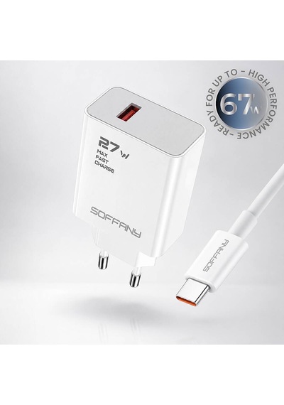 Sy-027 27w Hızlı Şarj Adaptörü - Type-c Kablolu - 67w Destekli Te