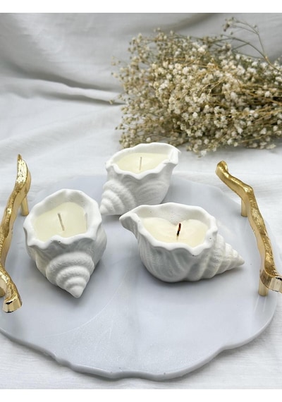 Bernami Mumluk Şamdanpinterest 5 Adet Kokulu Deniz Kabuğu İstiridye Mum Diğer