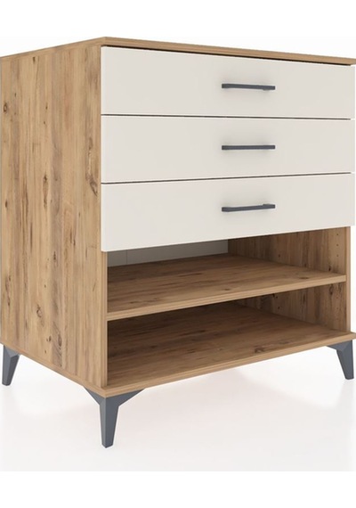 Kronos Şifonyer Tek Raflı 3 Çekmeceli 88x59x96 Çam-aytaşı Atlas Çam