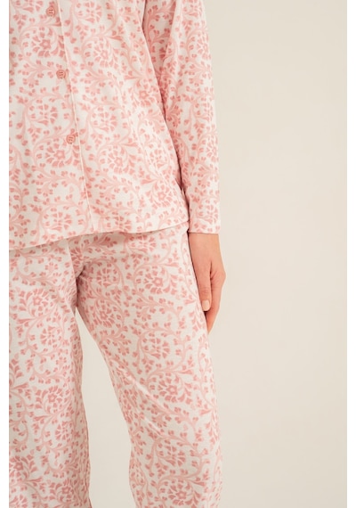 Pierre Cardin Kadın Flowers Pembe Gömlek Pijama Takımı Pc9271-s-v2 Pc9271-s-v2