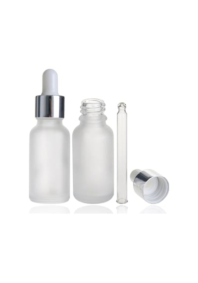 Damlalıklı Buzlu Cam Şişe Gümüş Kapaklı 30 Ml 600 Adet