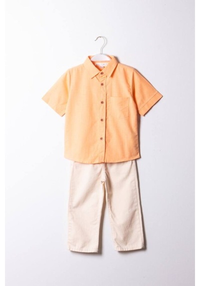Baby Lory Kids Store Erkek Çocuk Gömlekli Takım Turuncu