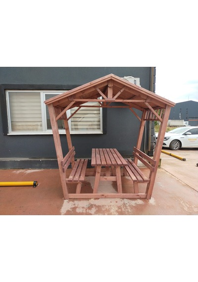 Çatılı Bank Çardak Pergola P47 Maun