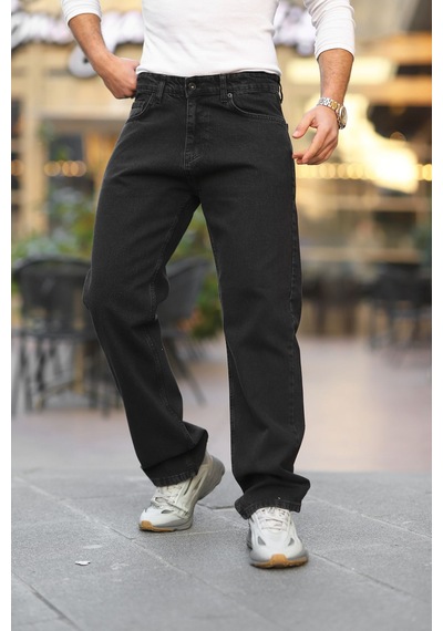 Little Cup Jeans Co Erkek Siyah Baggy Fit Rahat Kalıp Jean Pantolon