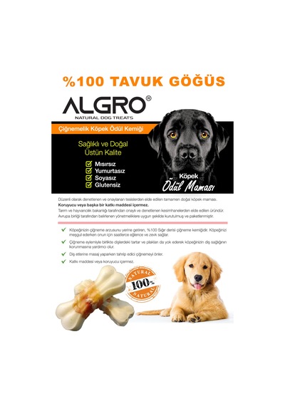 Algro Tavuk Etli Doğal Ödül Kemiği 7.5 CM 25 G 2 x 4'lü