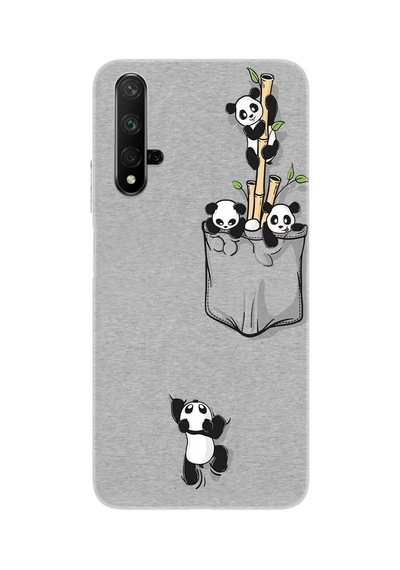 Huawei Nova 5t Yal-l21 Uyumlu Kılıf Desenli Baskılı Silikon Pandalar 1798