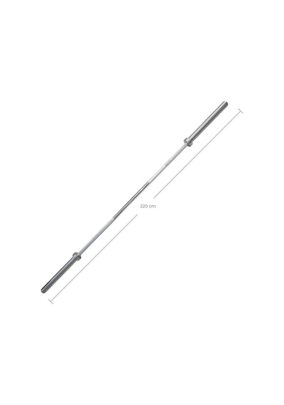 Rebuwo Ağırlık Halter Barı 220 Cm 8 Rulmanlı İçi Dolu Düz Krom Halter Antrenman Barı