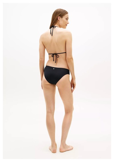 Tommy Hilfiger Kadın Suni Kaplumbağa Kabuğu Desenli Halkadan Metalik Detaylı Siyah Bikini Üstü-15043
