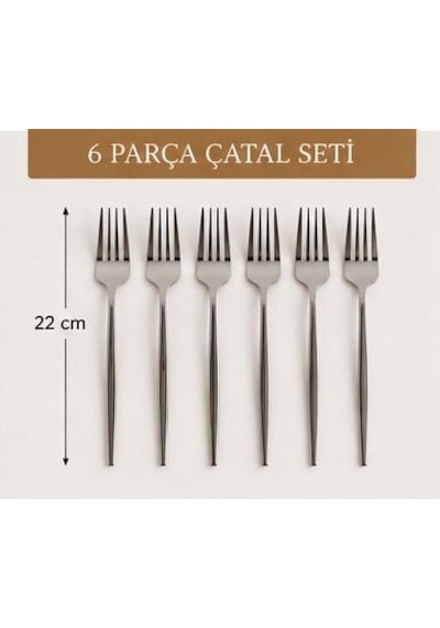 Yemek Çatalı - Altı Parça Gümüş