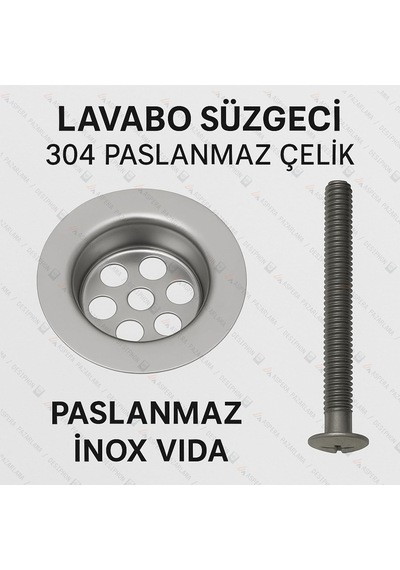 Tr Lavabo Sifonu, 304 Paslanmaz Çelik, Yandan Taşmalı, Körüklü, Esnek Bağlantılı, Koku Önleyici