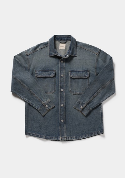 Colin's Colins Oversize Fit Erkek Mid İndigo Denim Shacket Cl1082674 Q1.v1 Dn45147