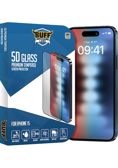 Buff Apple iPhone Uyumlu  15 - 2x5d Ekran Koruyucu + Magsafe Kılıf + Lens Koruyucu Glass Şeffaf