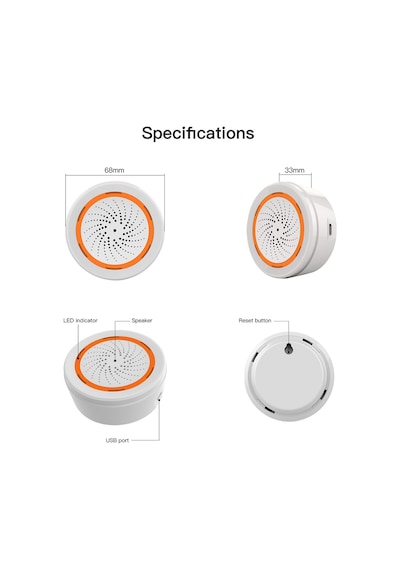 Tuya Wifi Akıllı Siren Sensörü Sesli Ve Görsel Alarm 90db Yüksek Sesli Alarm App Uzaktan Kontrol Ev Güvenlik Sistemi Akıllı Hayat İle Uyumlu
