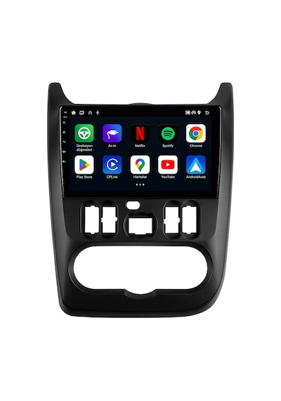 Dacia Sandero Android Siyah Multimedya 2009-2012 Carplay Android Auto Navigasyon 8gb Ram 128gb Pro 9"