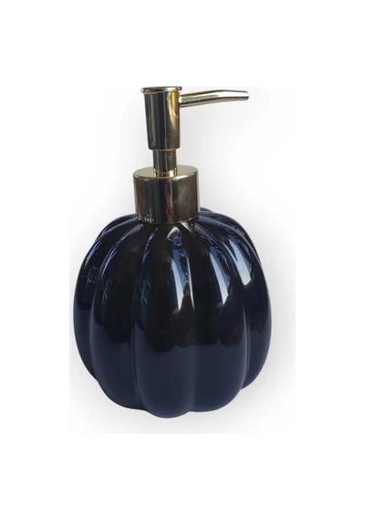 Pumpkin Siyah Porselen Sıvı Sabunluk Balkabağı Gold Pompa Sabunluk Siyah