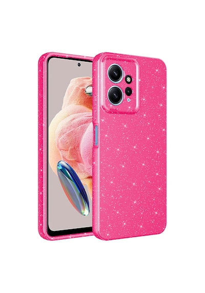 Goocamp Redmi Note 12 4g Kılıf Kamera Korumalı Simli Lüks Koton Kapak - Mor Mor