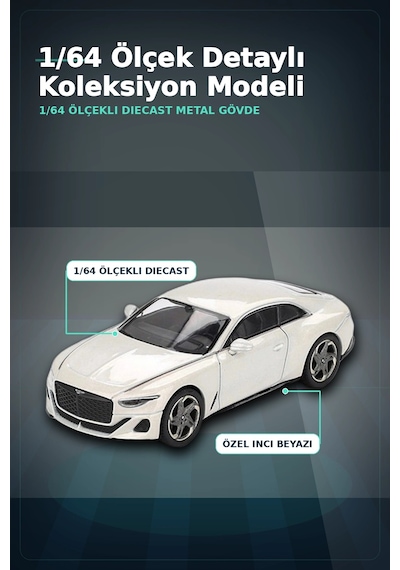 1/64 Ölçekli Metal Diecast Model Bentley Batur Bonneville Pearl Araba Koleksiyon Bx-313379