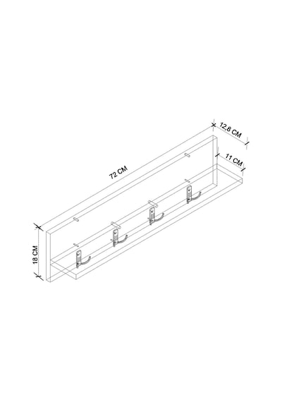 Portmanto Duvar Askılığı Elbise Askılığı Raflı Duvar Askılığı Sirius Beyaz 72 Cm