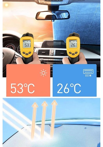 Uravas Store 120 55 Cm Ambalajlı Vantuzlu Araç İçi Ön Cam Perdesi Katlanabilir Güneşlik