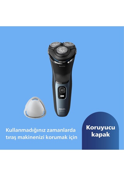 Philips 3000 Serisi Islak&kuru Tıraş Makinesi, 5 Yönde Dönen Başlıklar, Hassas Düzeltici, S3144/00