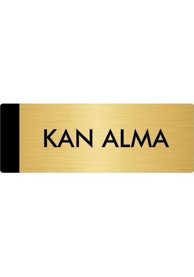 Metal Yönlendirme Levhası, Departman Kapı Isimliği Kan Alma 7x20 Cm Altın Renk