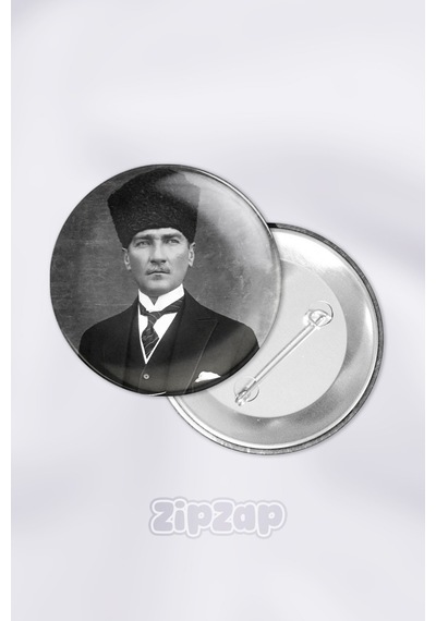 Ulu Önder Atatürk Mustafa Kemal Paşa Çanta Süsü İğneli Buton Rozet Seti 1 Adet Tekli