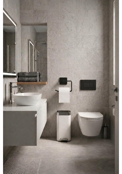 Kare Yapışkanlı Açık Tuvalet Kağıtlığı Wc Kağıtlık Tutucu Siyah Ks-001 Diğer
