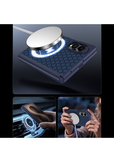 Galaxy Z Fold 8 Benks Armorpro Armorgrid Grand Combo Üçlü Aksesuar Seti Karbon Kapak + Film Mavi