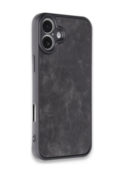 Apple iPhone Uyumlu  16 Plus Uyumlu Kılıf Aras Deri Kapak - Siyah