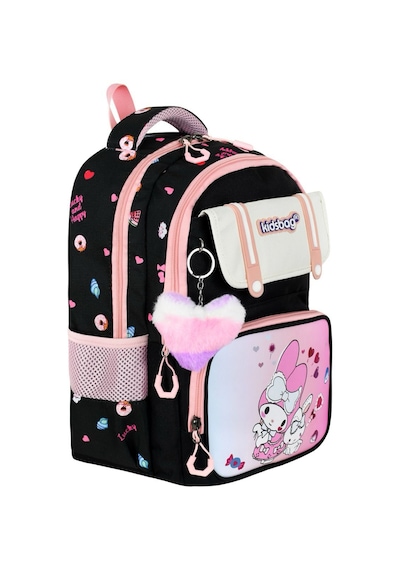 My Melody Baskılı Ortopedik Su Geçirmez Okul Çantası Termal Beslenme Ve Kalemlik Seti Siyah
