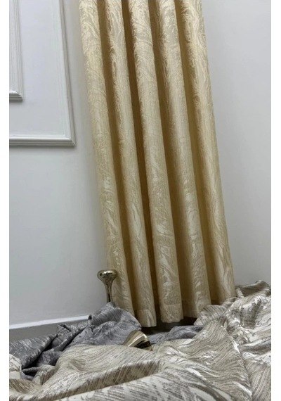 Nivemeshome Bade V 101 Gold 1/3 Sık Pileli Fon Perde Apm 90x270