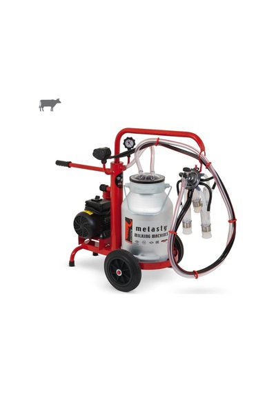 Melasty Ecomini Tekli İnek Süt Sağma Makinesi Alüminyum Güğüm - Silikon Memelik Kuru Pompa
