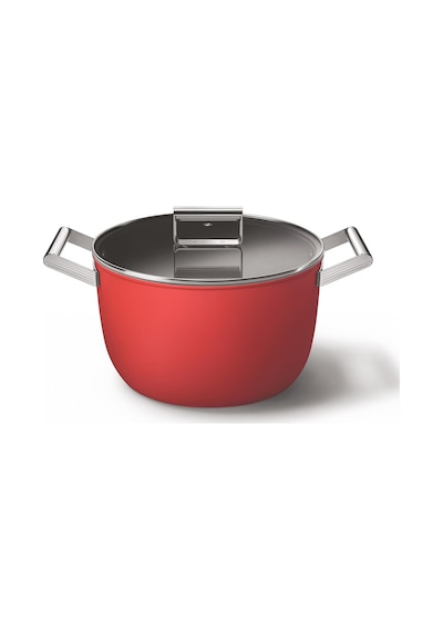 Smeg Cookware 50's Style Kırmızı Tencere Cam Kapaklı 26 CM 7.7 L