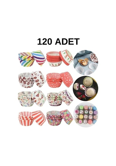 120 Adet Muffin Kağıt Kek Kalıbı Belirtilmemiş Çok Renkli Diğer