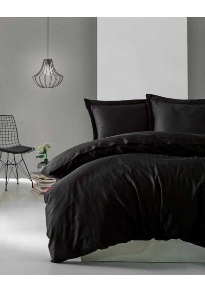 Cotton Box Tek Kişilik Saten Nevresim Takımı Elegante Siyah