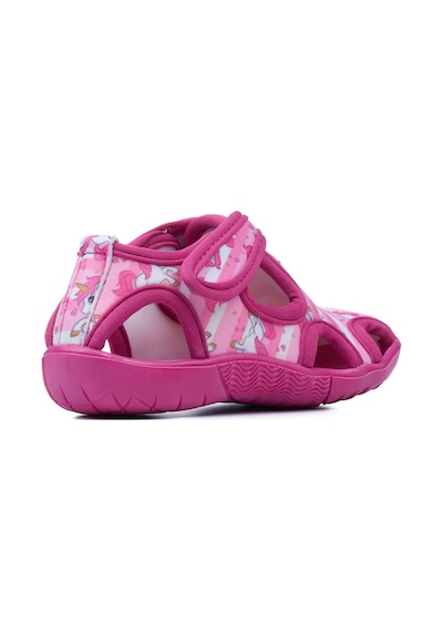 Günlük Unisex Çocuk Aqua Sandalet Esnek Kaymaz Taban Cırtlı Yazlık Deniz Kreş Ayakkabı 141 Fuşya Unicorn