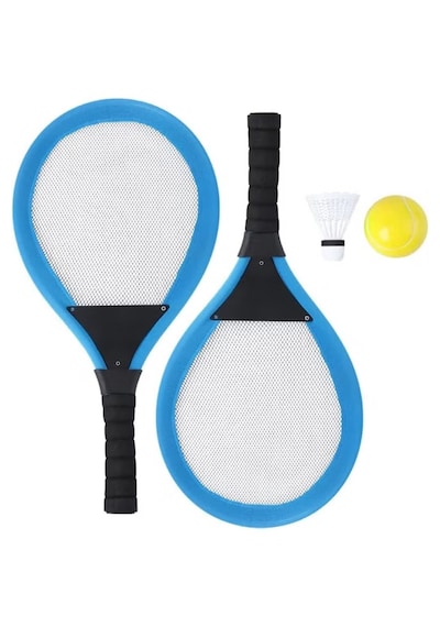 Hafif Ve Ergonomik Tasarımlı 3'lü Badminton Seti Mavi
