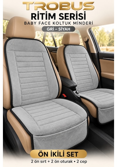 Trobus Ritim Audi A3 2016-2020 Baby Face 7'li Koltuk Minderi Gri Siyah